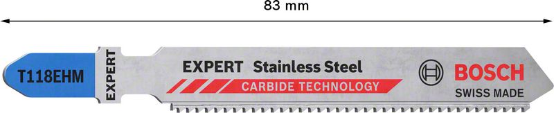 BOSCH Stichsägeblatt Stainless Steel T 118 EHM Gesamtlänge 83 mm ( 4000837480 )