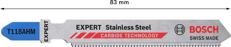 BOSCH Stichsägeblatt Stainless Steel T 118 AHM Gesamtlänge 83 mm ( 4000837481 )