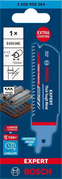 BOSCH Säbelsägeblatt Expert Thick Tough Metal Länge 100 mm Breite 25 mm ( 4000837482 )