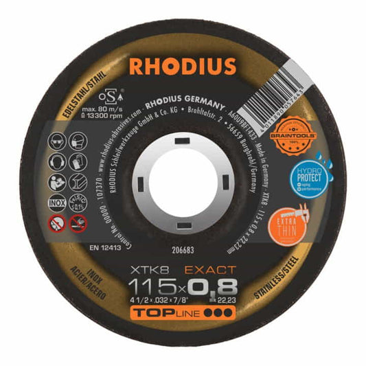 Disque à tronçonner RHODIUS XTK8 D115x0,8mm déporté (4000841290)