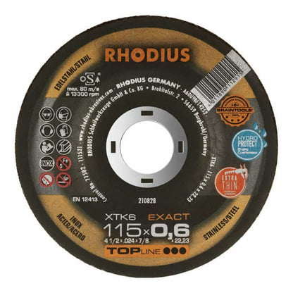 Disque à tronçonner RHODIUS XTK6 EXACT D125x0,6mm droit (4000843182)