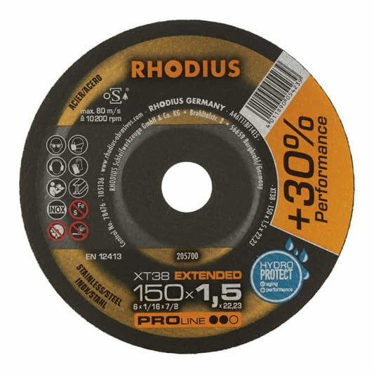 Disque à tronçonner RHODIUS XT38 D125x1mm droit (4000843742)