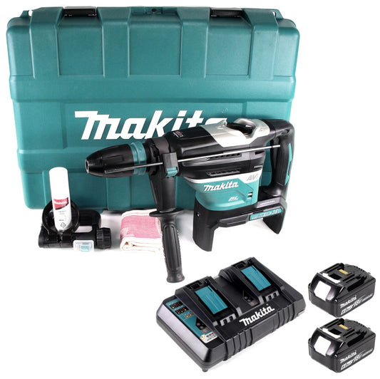 Makita DHR 400 PG2U 2 x 18 V / 36 V Li-Ion Akku Bohrhammer Kombihammer SDS-Max im Koffer + 2 x 6,0 Ah Akku + Doppelladegerät - Toolbrothers