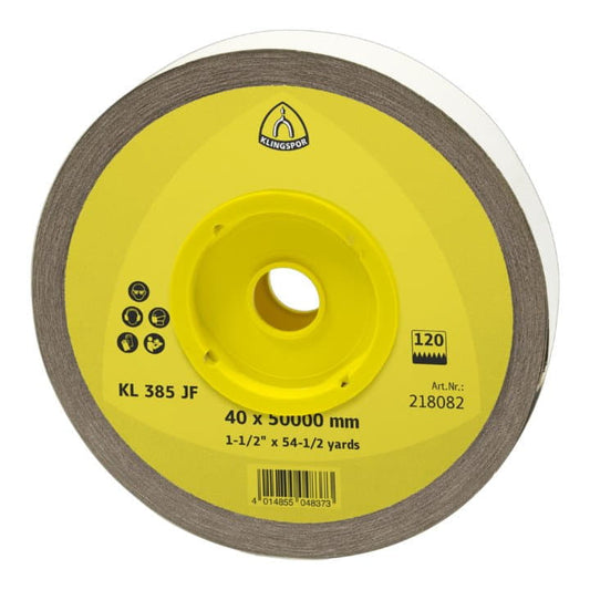 Rouleau de toile abrasive KLINGSPOR KL 385 JF 40 mm grain 80 (4000844440)