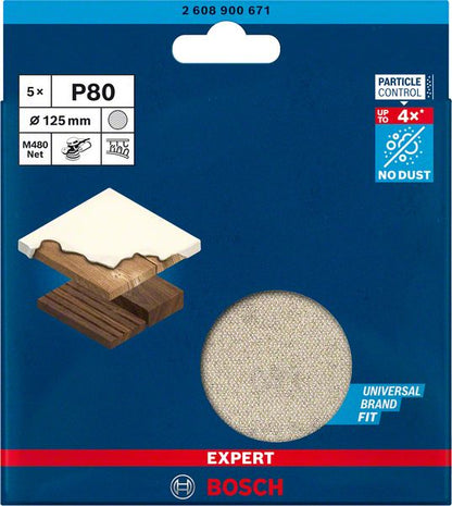 Disque abrasif à mailles BOSCH Expert M480 125 mm grain 80 (4000844852)