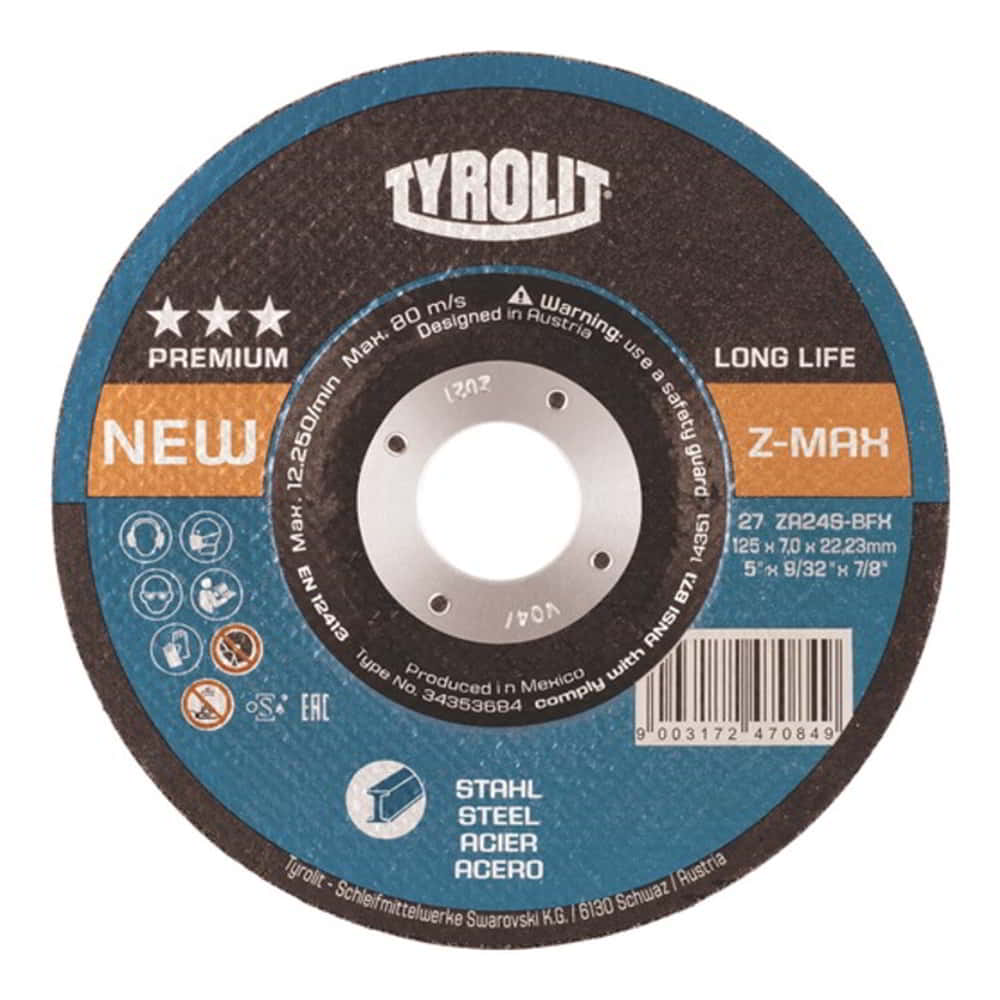 Disque abrasif TYROLIT LONGLIFE Z-MAX D125xS4mm (4000845205)