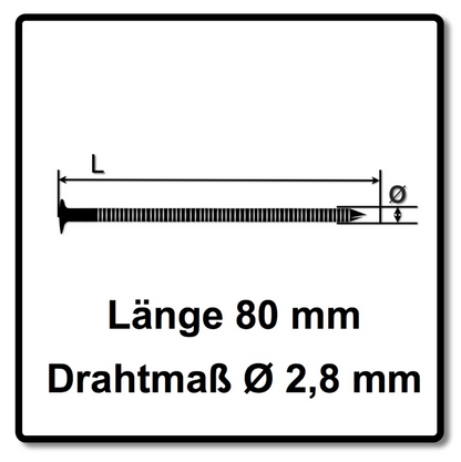 Bostitch Coilnägel Ringschaft Blank 2,80 x 80mm 6000 St. 15° ( F280R80Q ) - Toolbrothers