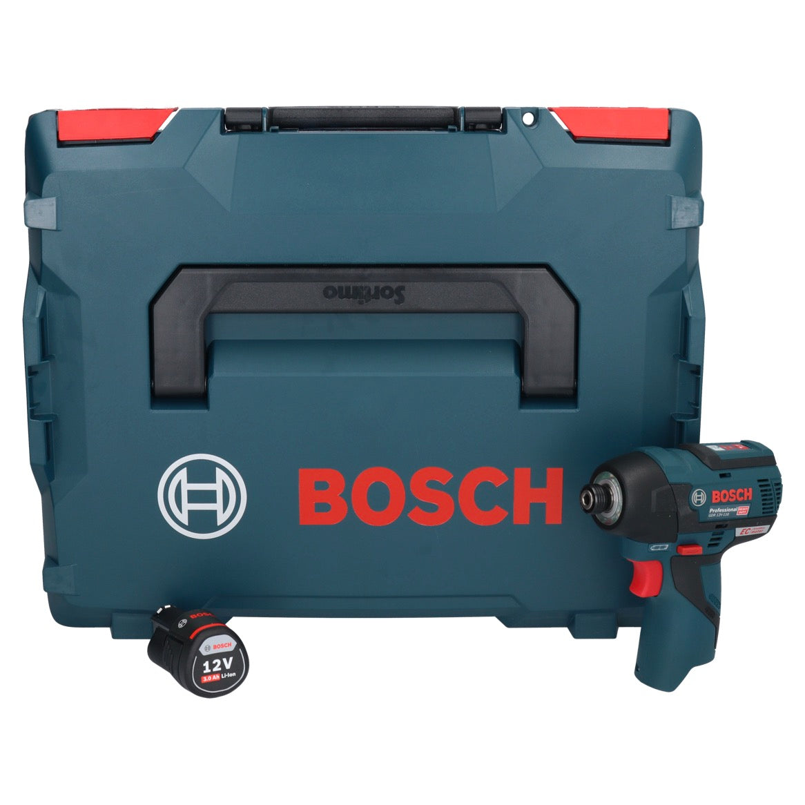 Bosch GDR 12V-110 Professional Akku Drehschlagschrauber 12 V 110 Nm 1/4" Brushless + 1x Akku 3,0 Ah + L-Boxx - ohne Ladegerät