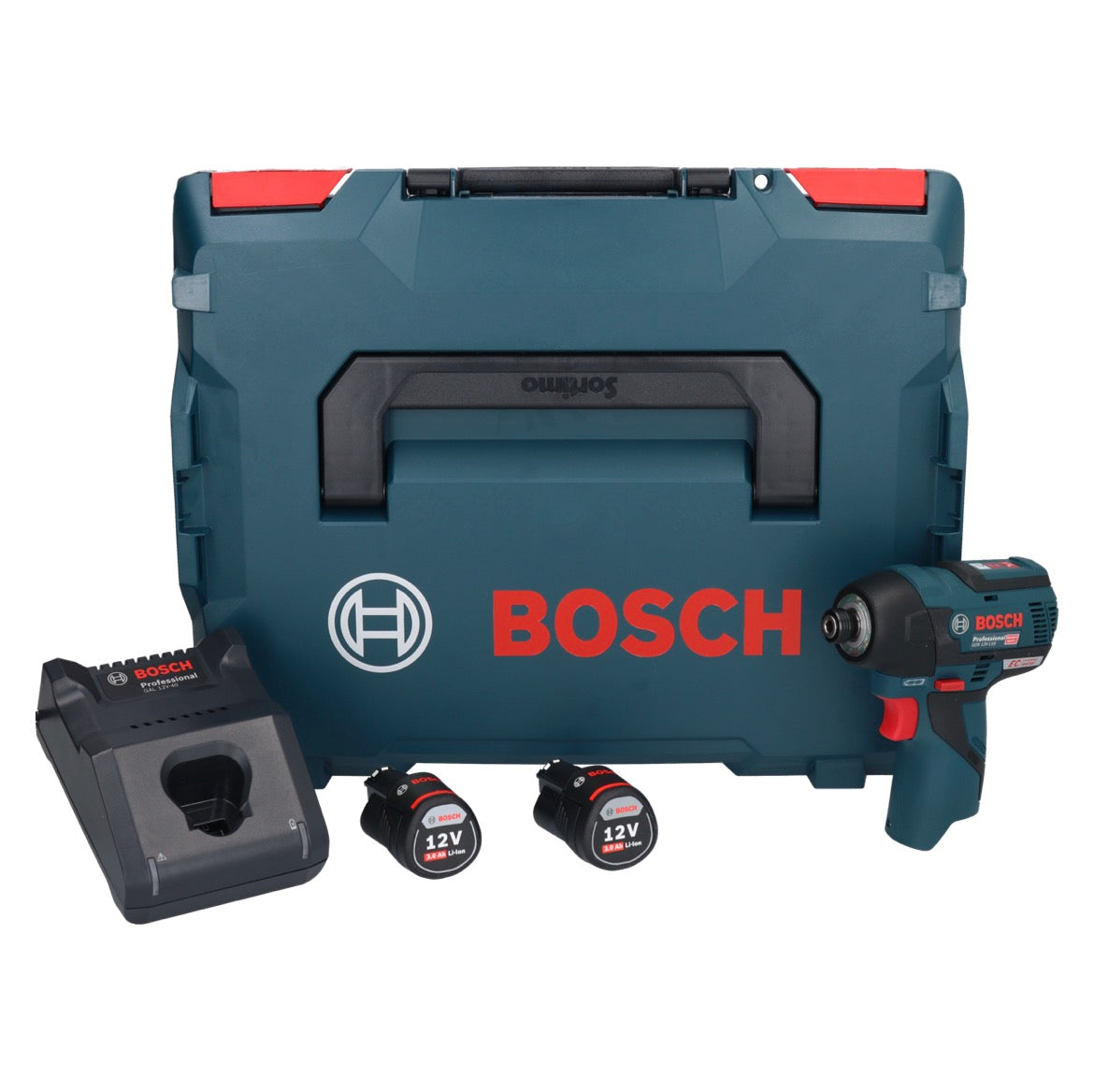 Bosch GDR 12V-110 Professional Akku Drehschlagschrauber 12 V 110 Nm 1/4" Brushless ( 06019E0005 ) + 2x Akku 3,0 Ah + Ladegerät + L-Boxx - Toolbrothers