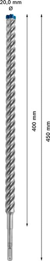 BOSCH Hammerbohrer Expert SDS-7X Ø 20,0 mm Arbeits-L.400 mm L.450 mm ( 4000909490 )