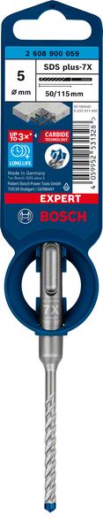 BOSCH Hammerbohrer Expert SDS-7X Ø 5,0 mm Arbeits-L.50 mm L.115 mm ( 4000909924 )