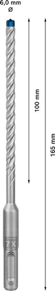 BOSCH Hammerbohrer Expert SDS-7X Ø 6,0 mm Arbeits-L.100 mm L.165 mm ( 4000909927 )