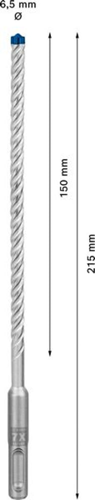 BOSCH Hammerbohrer Expert SDS-7X Ø 6,5 mm Arbeits-L.150 mm L.215 mm ( 4000909932 )