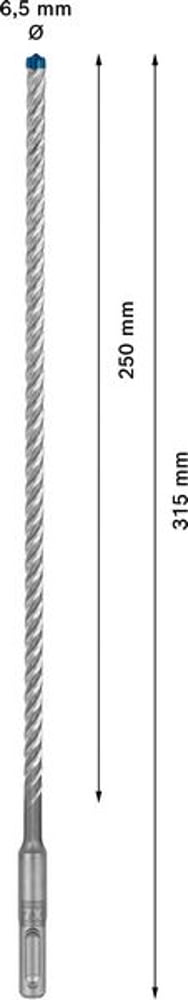 BOSCH Hammerbohrer Expert SDS-7X Ø 6,5 mm Arbeits-L.250 mm L.315 mm ( 4000909934 )