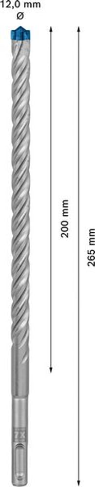 BOSCH Hammerbohrer Expert SDS-7X Ø 12,0 mm Arbeits-L.200 mm L.265 mm ( 4000909950 )