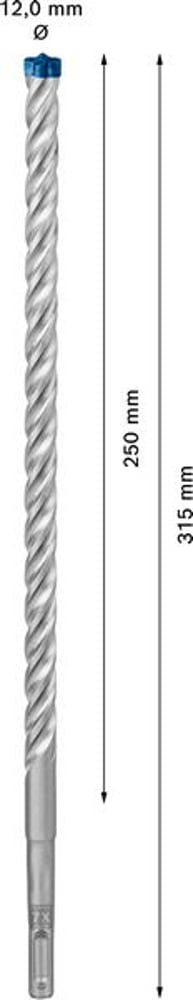 Marteau perforateur BOSCH Expert SDS-7X Ø 12,0 mm longueur utile 250 mm longueur 315 mm (4000909951)