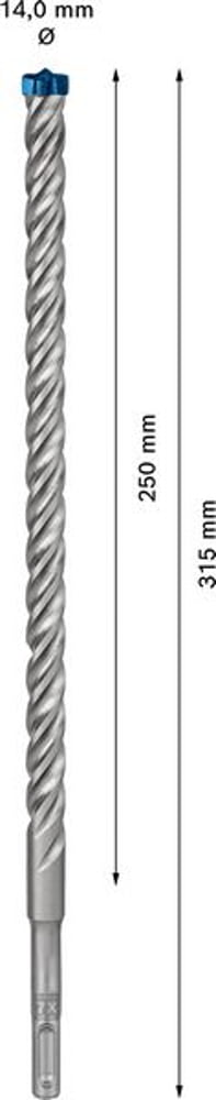 BOSCH Hammerbohrer Expert SDS-7X Ø 14,0 mm Arbeits-L.250 mm L.315 mm ( 4000909957 )