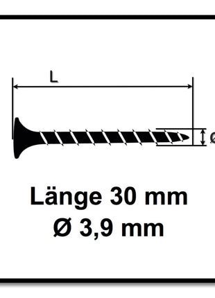 Technofast HBGF3930TE 1000 x Schnellbauschrauben Magazinschrauben 3,9 x 30 PH2 Grobgewinde - Toolbrothers