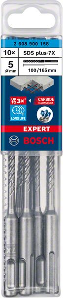 BOSCH Hammerbohrer Expert SDS-7X Ø 5 mm Arbeits-L.100 mm L.165 mm ( 4000909968 )