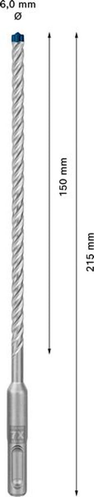 BOSCH Hammerbohrer Expert SDS-7X Ø 6 mm Arbeits-L.150 mm L.215 mm ( 4000909971 )