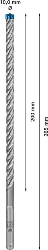 BOSCH Hammerbohrer Expert SDS-7X Ø 10 mm Arbeits-L.200 mm L.265 mm ( 4000909980 )