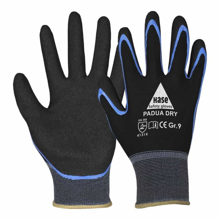 HASE Handschuhe Padua Dry Größe 9 schwarz/blau ( 8000094200 )