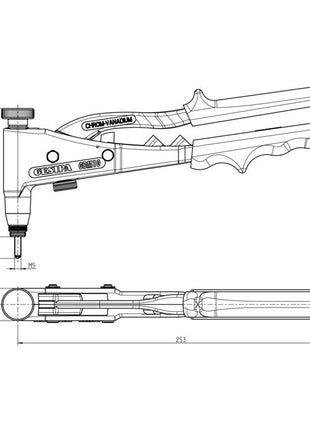 GESIPA dispositivo manual para tuercas remachables GBM10 longitud total 260 mm peso 0,6 kg carrera 7 mm (8000303348)