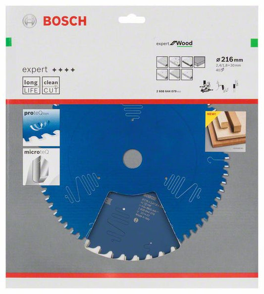 Lame de scie circulaire BOSCH Expert pour le bois diamètre extérieur 216 mm nombre de dents 40 WZ (8000342089)