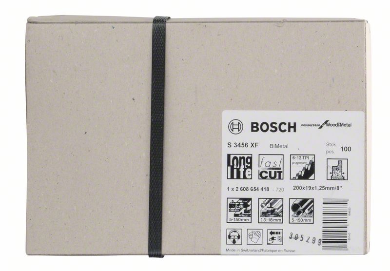 Lame de scie alternative BOSCH S 3456 XF longueur 200 mm largeur 19 mm (8000343742)