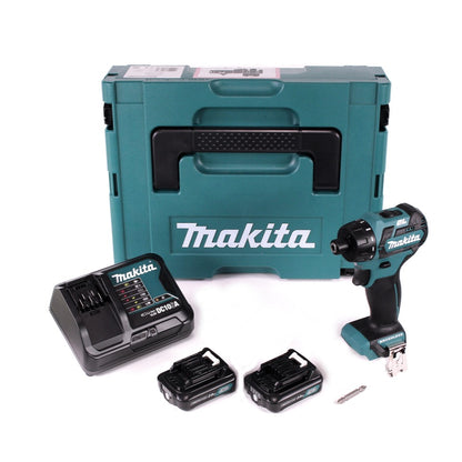 Makita DF 032 DSAJ Brushless Akku Bohrschrauber 10,8V + 2x 2,0Ah Akkus mit Schnellladegerät, 1x beidseitigem PH2 Bit im Makpac - Toolbrothers