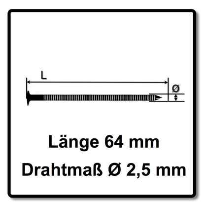 Bostitch N70CB-1-E Coilnagler Druckluftnagler Haftnagler 70mm + 9000x  Bostitch Coilnägel Ringschaft blank 2,50x64mm ( F250R64Q ) - Toolbrothers