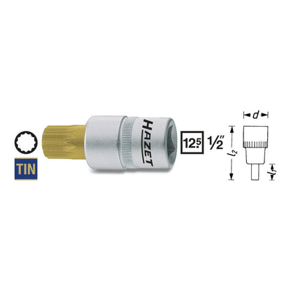 HAZET Steckschlüsseleinsatz 990-10 1/2 ″ Innen-Vielzahn ( 8000465945 )