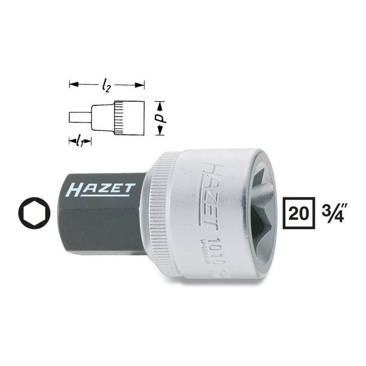 HAZET insert de clé à douille 1010 3/4″ six pans intérieurs (8000466338)