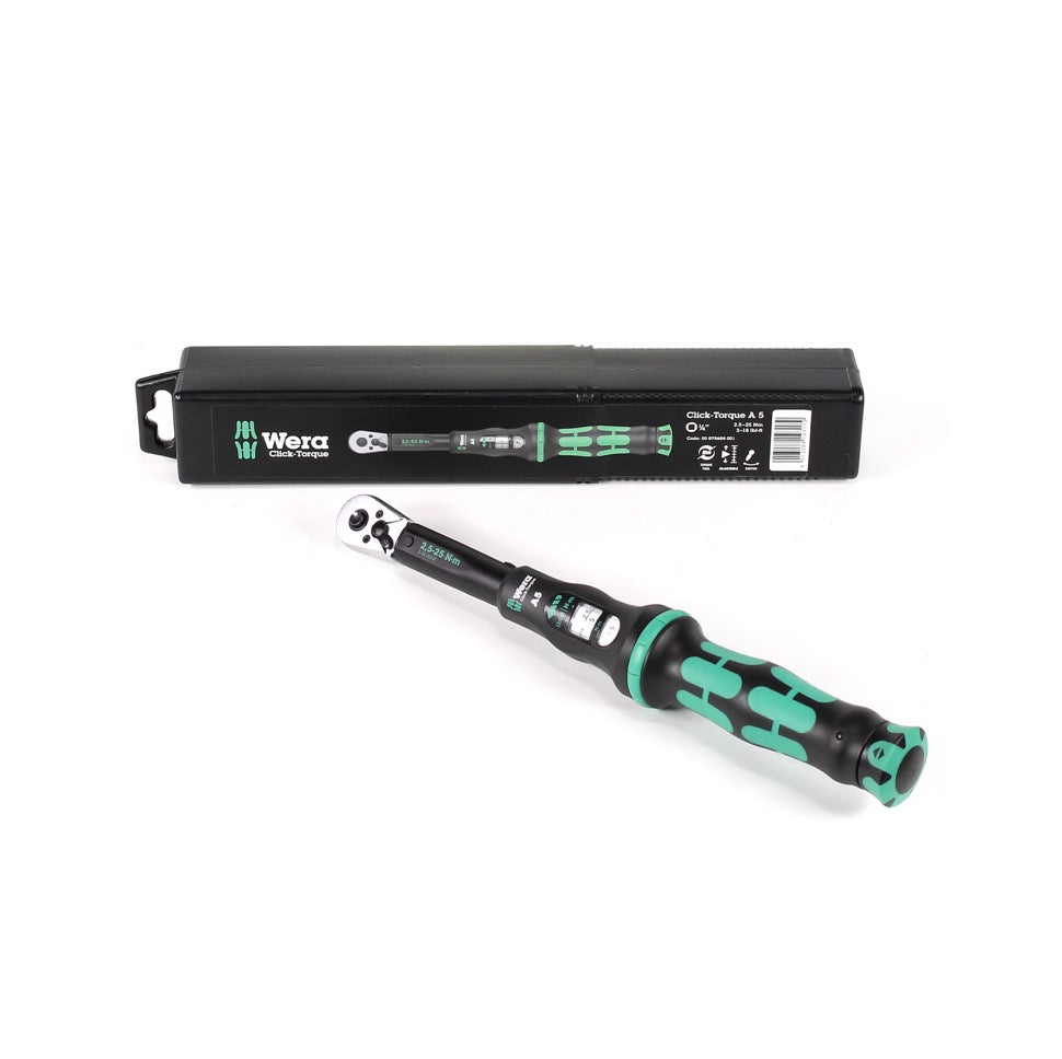 Wera Click-Torque A5 Drehmomentschlüssel 1/4" 25 Nm mit Umschaltknarre ( 05075604001 ) - Toolbrothers