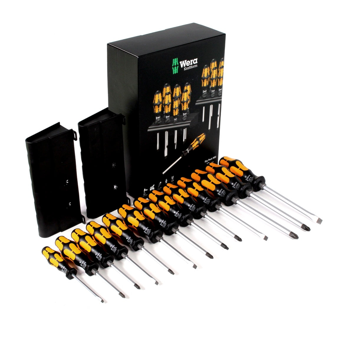 Wera Kraftform Big Pack 900 Schraubendreher Schraubmeißel Set + 2x Rack Wandhalterung ( 05133285001 ) - Toolbrothers