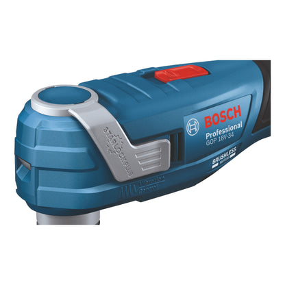 Bosch GOP 18V-34 Professional Battery Multi Cutter 18 V Starlock Plus (06018G2002) + 17 accessoires + L-Boxx - sans batterie, sans chargeur