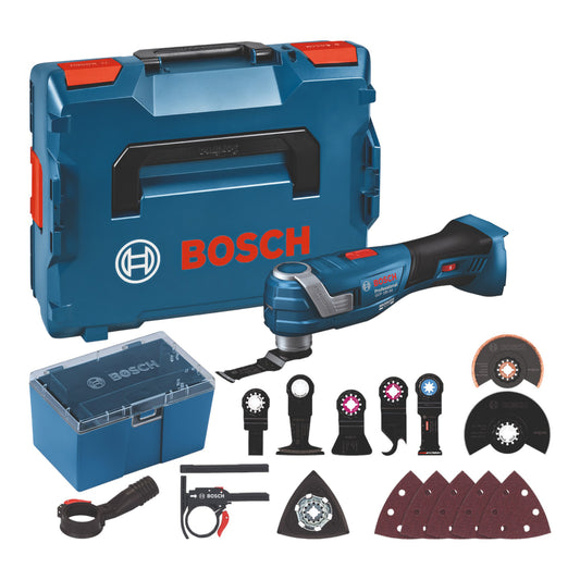 Bosch GOP 18V-34 Professional Battery Multi Cutter 18 V Starlock Plus (06018G2002) + 17 accessoires + L-Boxx - sans batterie, sans chargeur