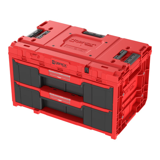 Qbrick System ONE Drawer 2 Toolbox 2.0 RED Ultra HD Custom Werkzeugbox 587 x 380 x 340 mm 29 l mit zwei Schubladen