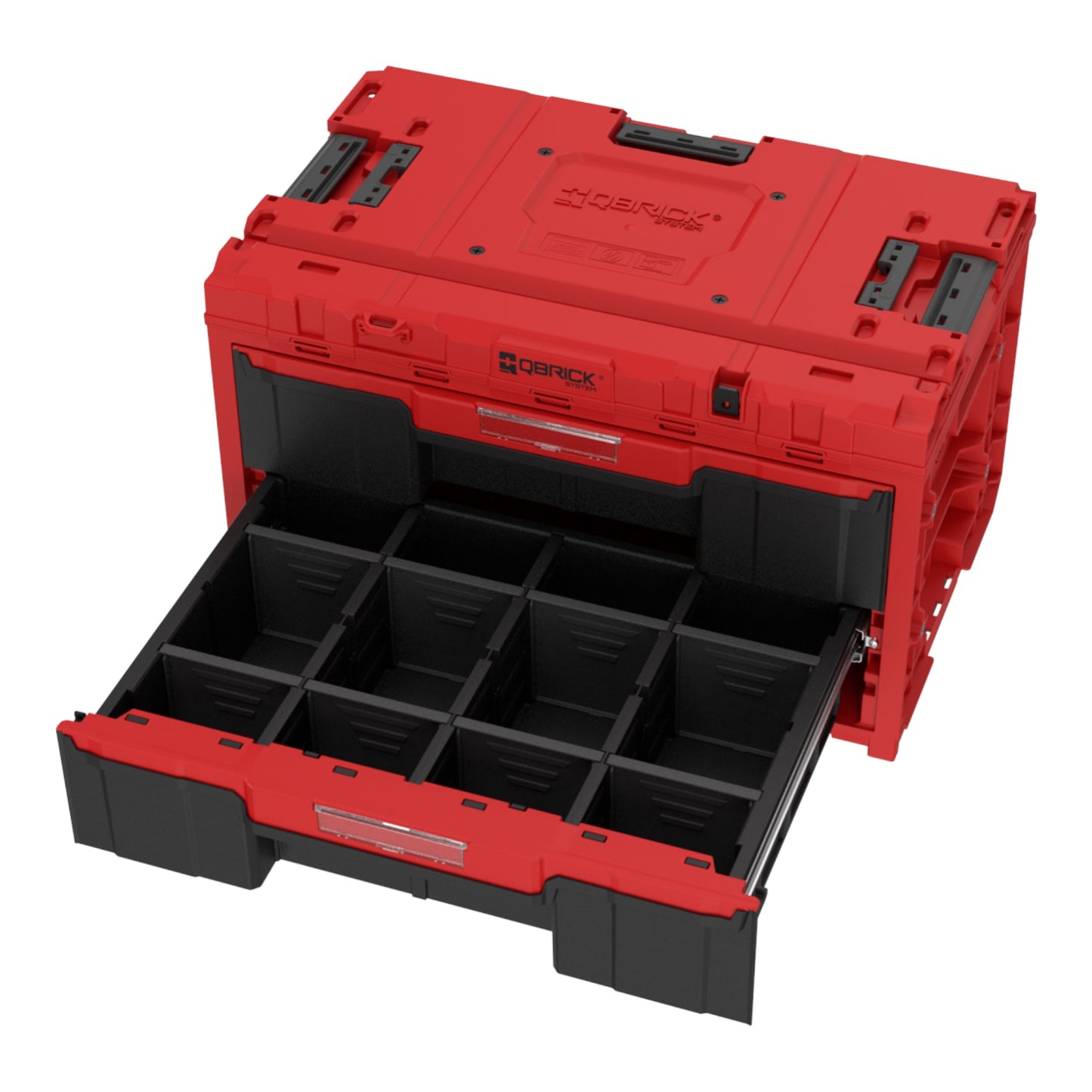 Qbrick System ONE Drawer 2 Toolbox 2.0 RED Ultra HD Custom Werkzeugbox 587 x 380 x 340 mm 29 l mit zwei Schubladen