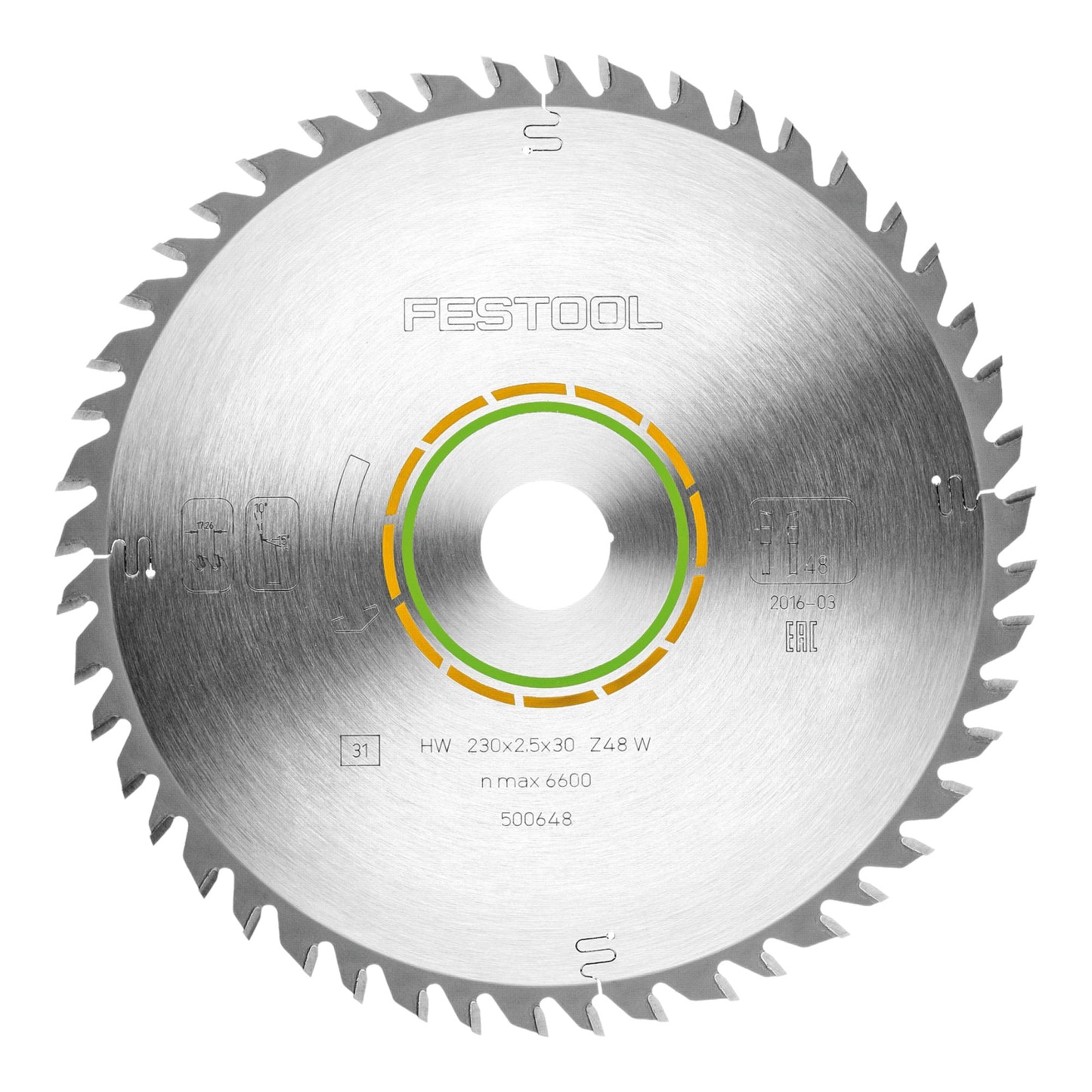 Festool HW 230x2,5x30 Lame de scie circulaire W48 WOOD FINE CUT 2 pièces (2x 500648) 230 x 2,5 x 30 mm 48 dents pour bois massif, panneaux revêtus et plaqués