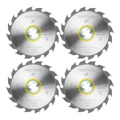 Lame de scie circulaire Festool HW 190x2,6 FF PW16 WOOD RIP CUT 4 pièces (4x 492049) 190 x 2,6 mm 16 dents pour coupes longitudinales dans le bois massif dans le sens du fil