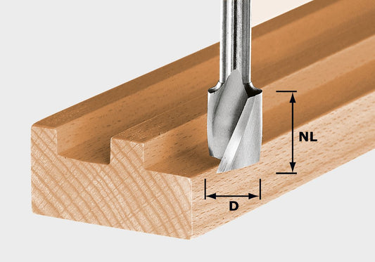 Fraise à rainurer en spirale Festool HS Spi S8 D12/20 (490947) pour OF 900, OF 1000, OF 1010, OF 1010 R, OF 1400, OF 2000, OF 2200