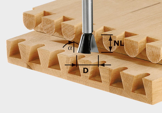 Fraise/fraise à dents Festool HW S8 D16/13,5/15° (490993) pour OF 900, OF 1000, OF 1010, OF 1010 R, OF 1400, OF 2000, OF 2200