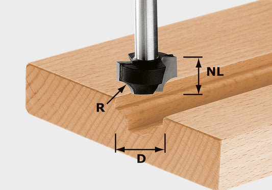 Fraise quart-barre Festool HW S8 D17/R3 (491004) pour OF 900, OF 1000, OF 1010, OF 1010 R, OF 1400, OF 2000, OF 2200