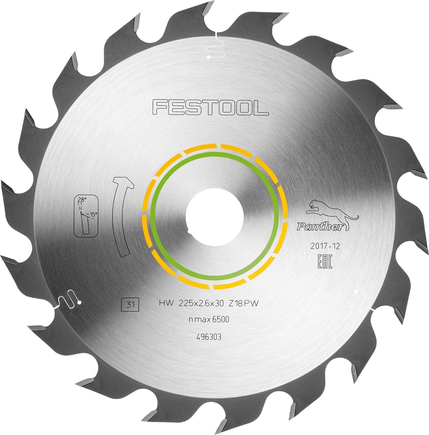 Festool HW 225x2,6x30 PW18 Kreissägeblatt WOOD RIP CUT ( 496303 ) für CS 70