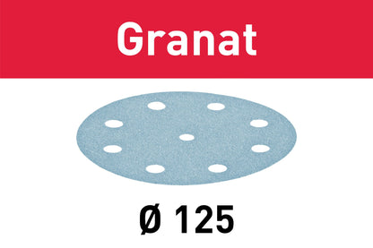 Festool STF D125/8 P500 GR/100 disque abrasif grenat (497178) pour RO 125, ES 125, ETS 125, ETSC 125, ES-ETS 125, ES-ETSC 125, ETS EC 125, LEX 125