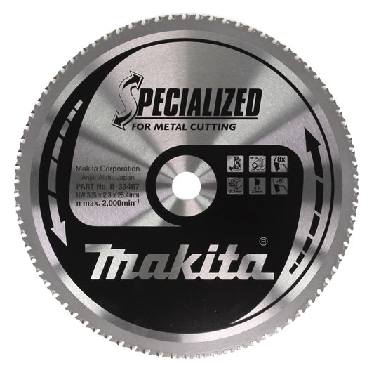 Makita SPECIALIZED Kreissägeblatt für Metall 305 x 25,4 x 2,3 mm 78 Zähne ( B-33467 ) für Kaltkreissäge Makita LC 1230 - Toolbrothers
