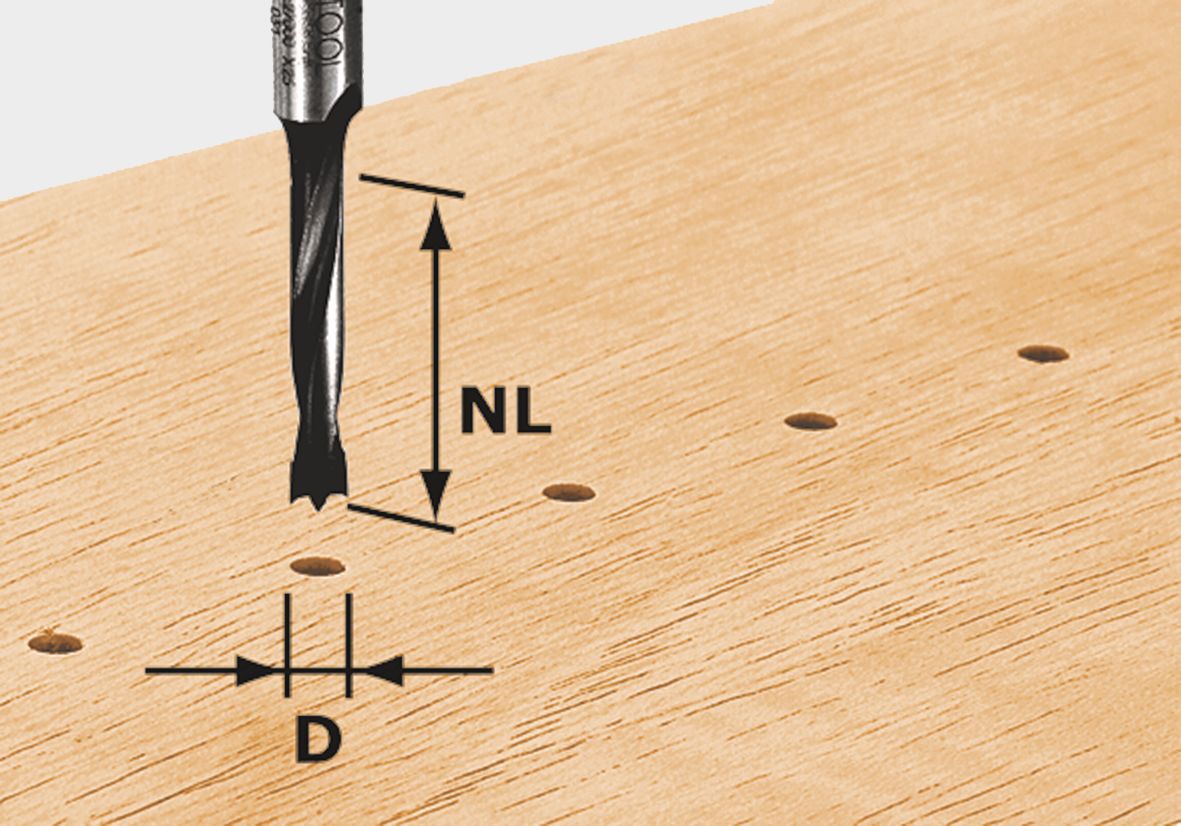 Foret à cheville Festool HW S8 D10/30 Z (491069) pour OF 900, OF 1000, OF 1010, OF 1010 R, OF 1400