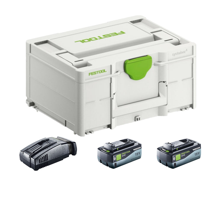 Festool SYS 18V 2x8,0/SCA16 Energie-Set ( 577327 ) für alle Tätigkeiten und 18 V-Geräte – mit Fokus auf maximale Leistung und maximale Ausdauer (nicht kompatibel mit den Akku-Schleifern ETSC 125, RTSC 400, DTSC 400 sowie dem Akku-Sauger CTC