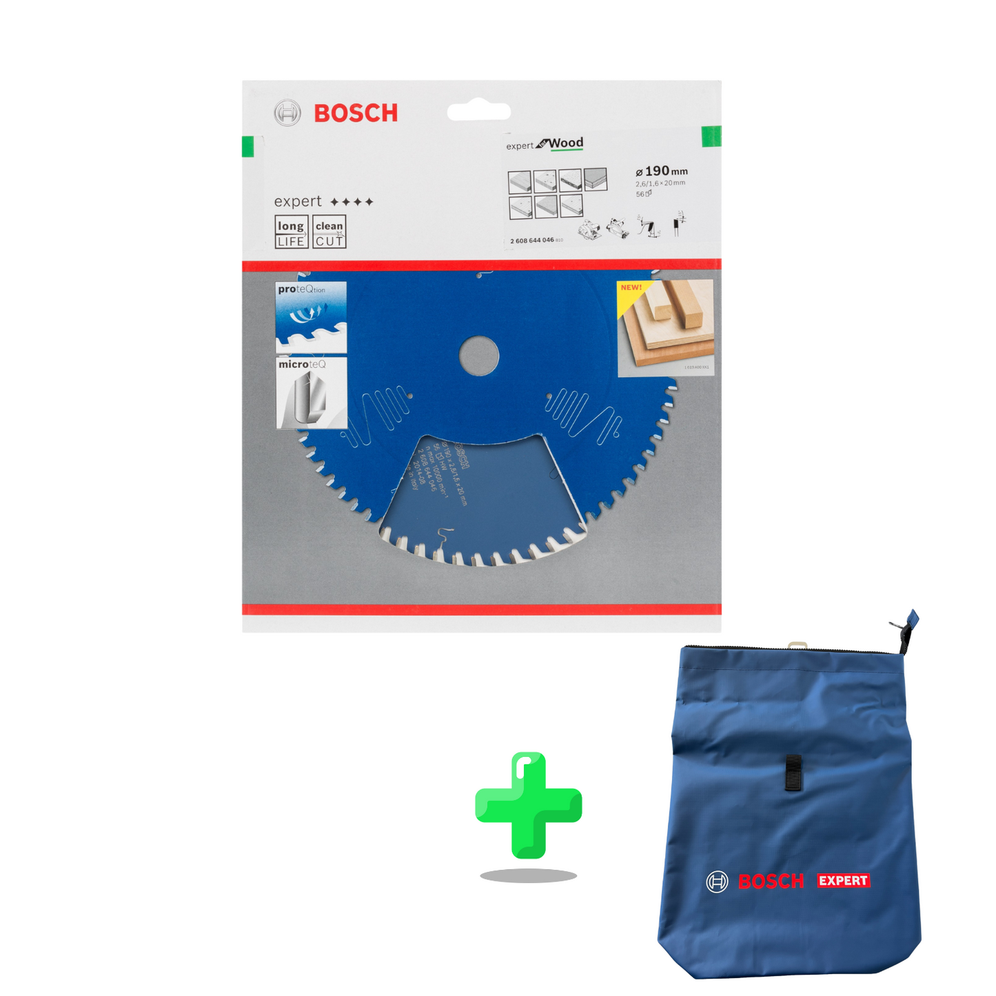 Bosch Expert for Wood Kreissägeblatt + Bosch Expert Rucksack